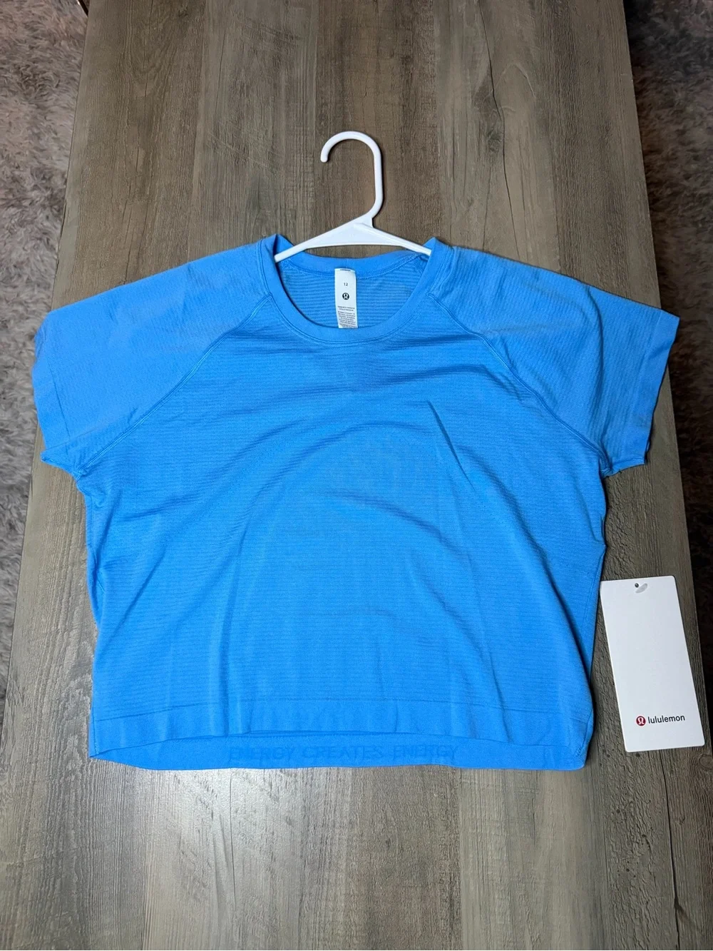 NWT Lululemon Swiftly Tech SS Cropped Sz 12 *Ocean Wave🩵